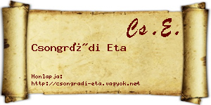 Csongrádi Eta névjegykártya